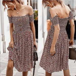 Off The Shoulder Midi Dress